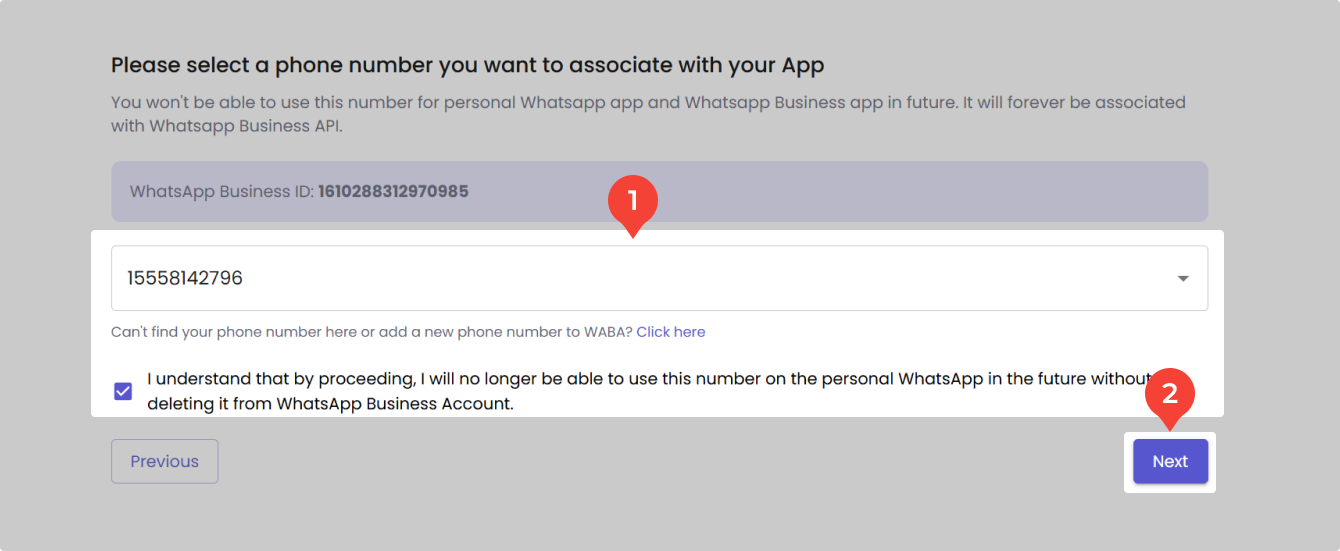 Select a Phone Number
